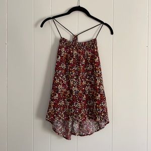 No Boundaries Floral Racerback Tank Junior LARGE